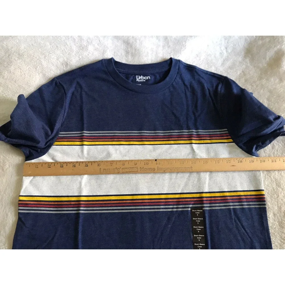 Urban Pipeline Mens Small Blue Stripes Short Sleeve T Shirt NWT